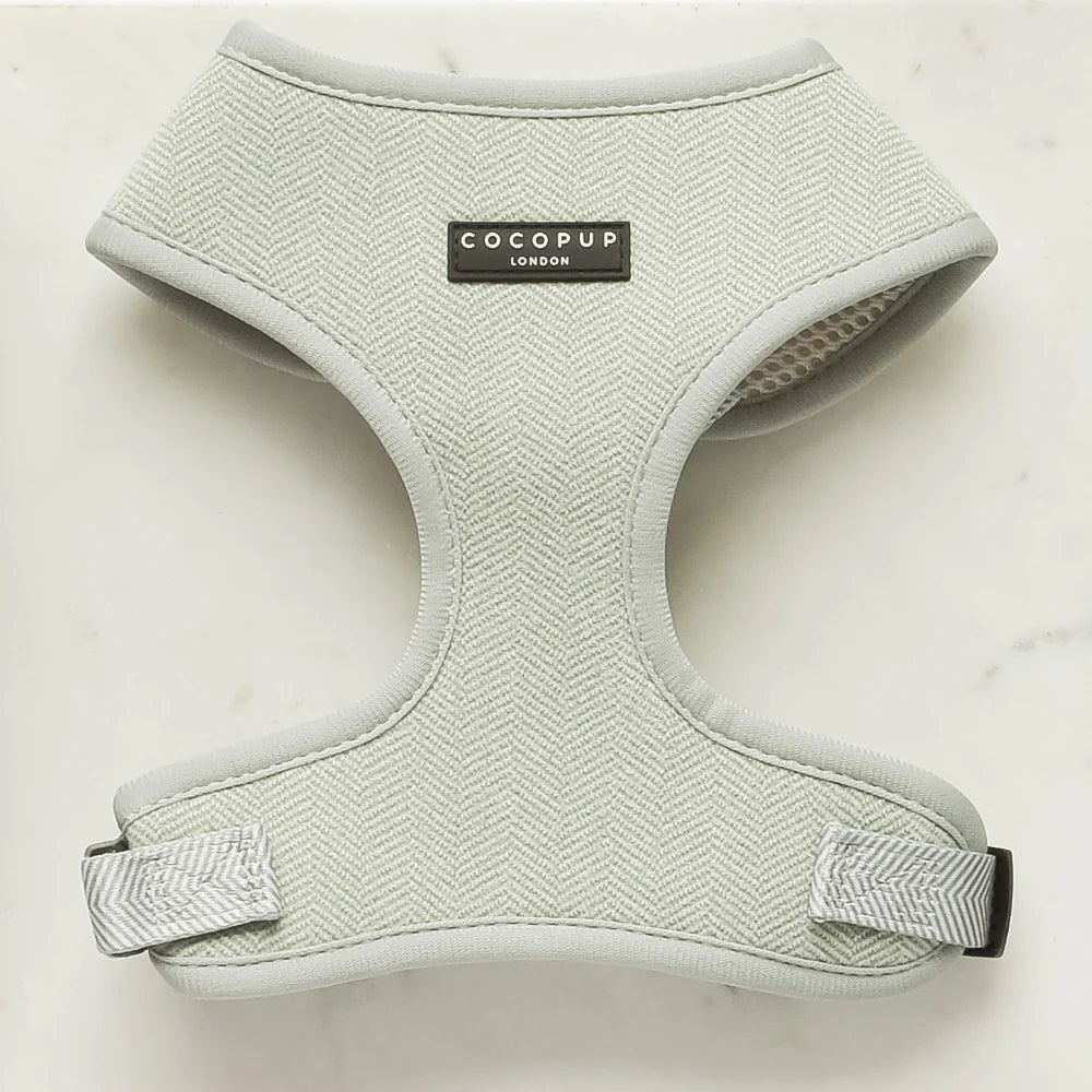 Cocopup London's Adjustable Neck Harness (Sage Tweed)