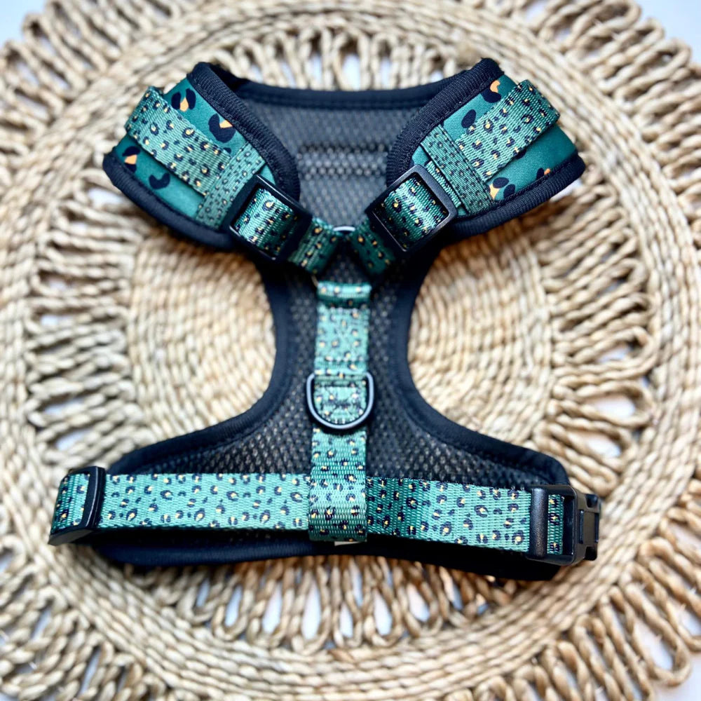 Cocopup London's Adjustable Neck Harness (Khaki Leopard)