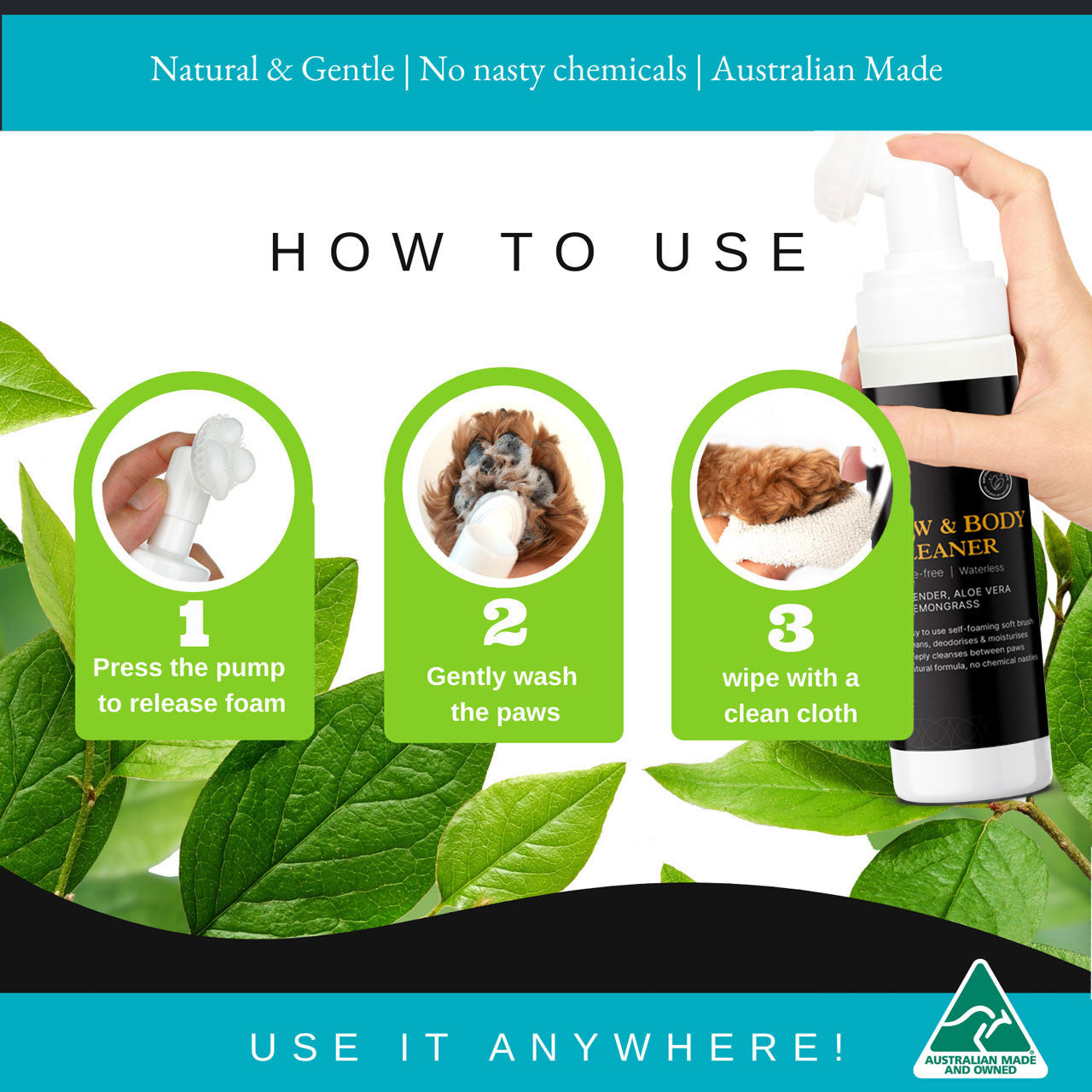 Essential Dog Paw and Body Cleaner Foam