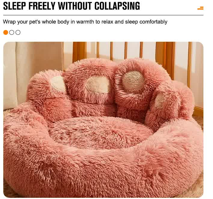 Plush Paw-shaped Dog Bed
