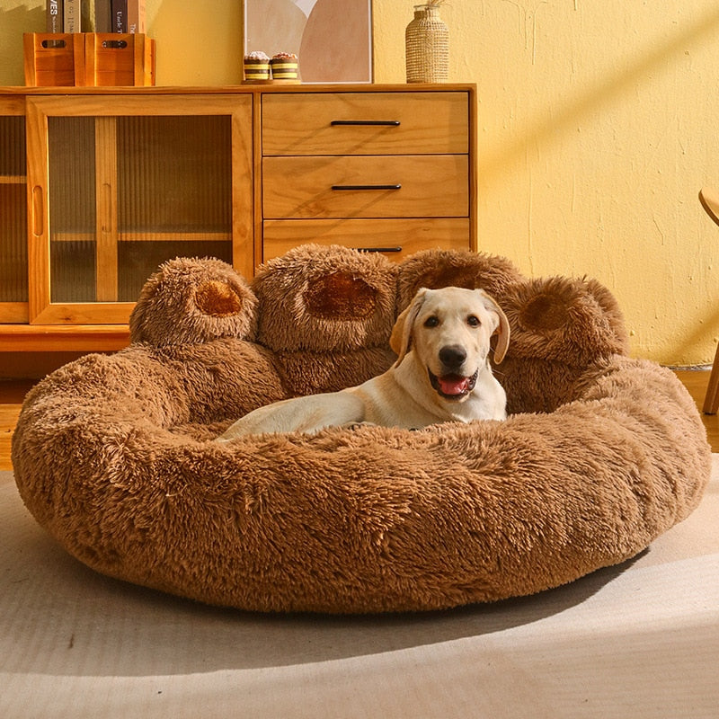 Plush Paw-shaped Dog Bed