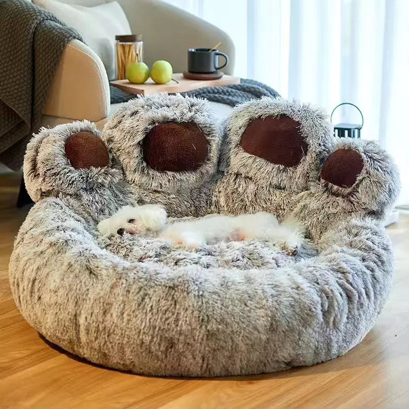 Plush Paw-shaped Dog Bed