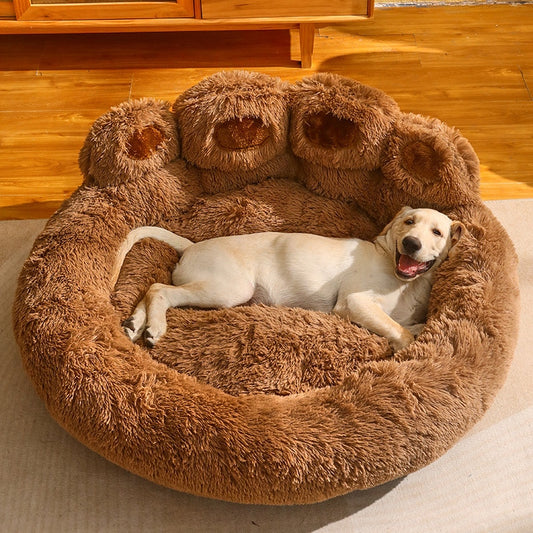 Plush Paw-shaped Dog Bed